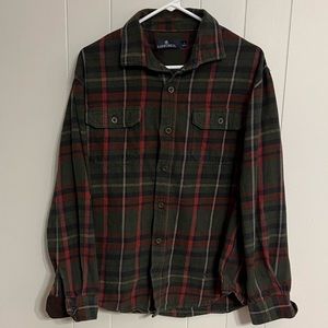 Rainforest, long sleeve‎ plaid button-down, 100% Cotton size L
